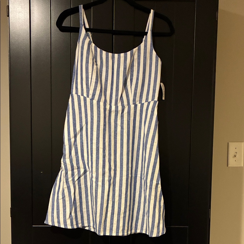 Old Navy Blue and White Striped Mini Dress
